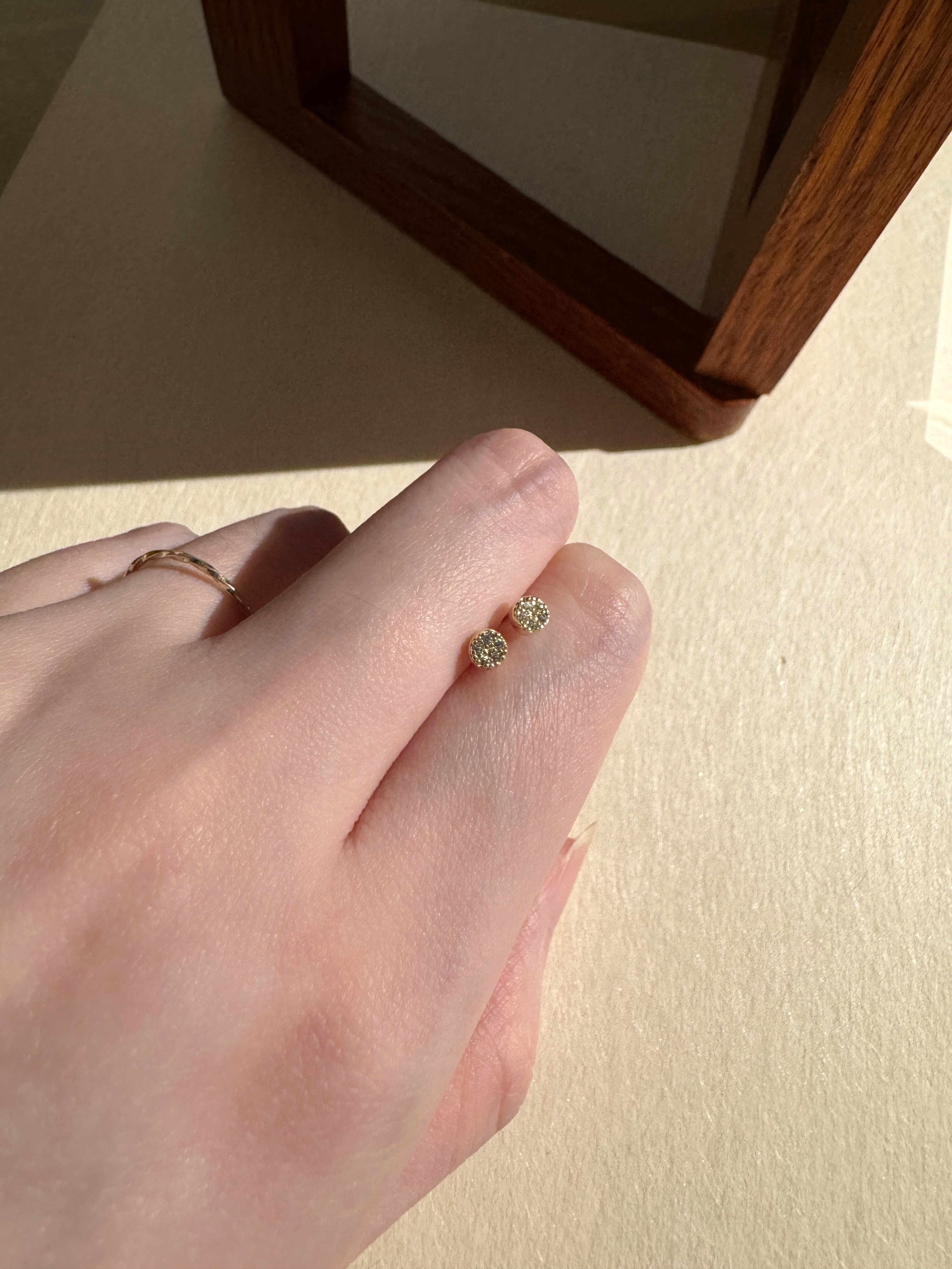 圓盤小碎鑽耳環