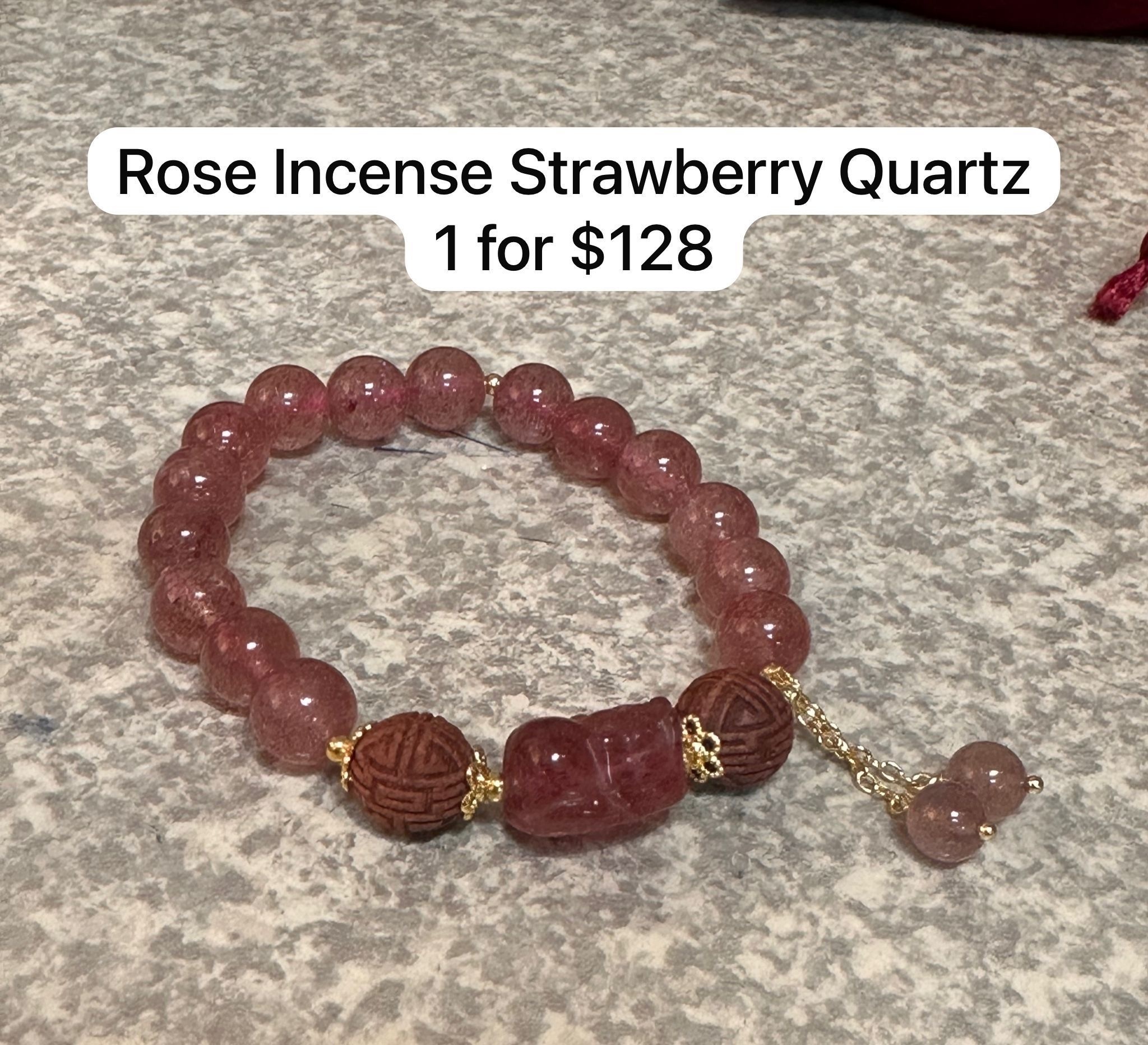 Rose Incense Strawberry Quartz 1 For $128 Preorder 6-8weeks