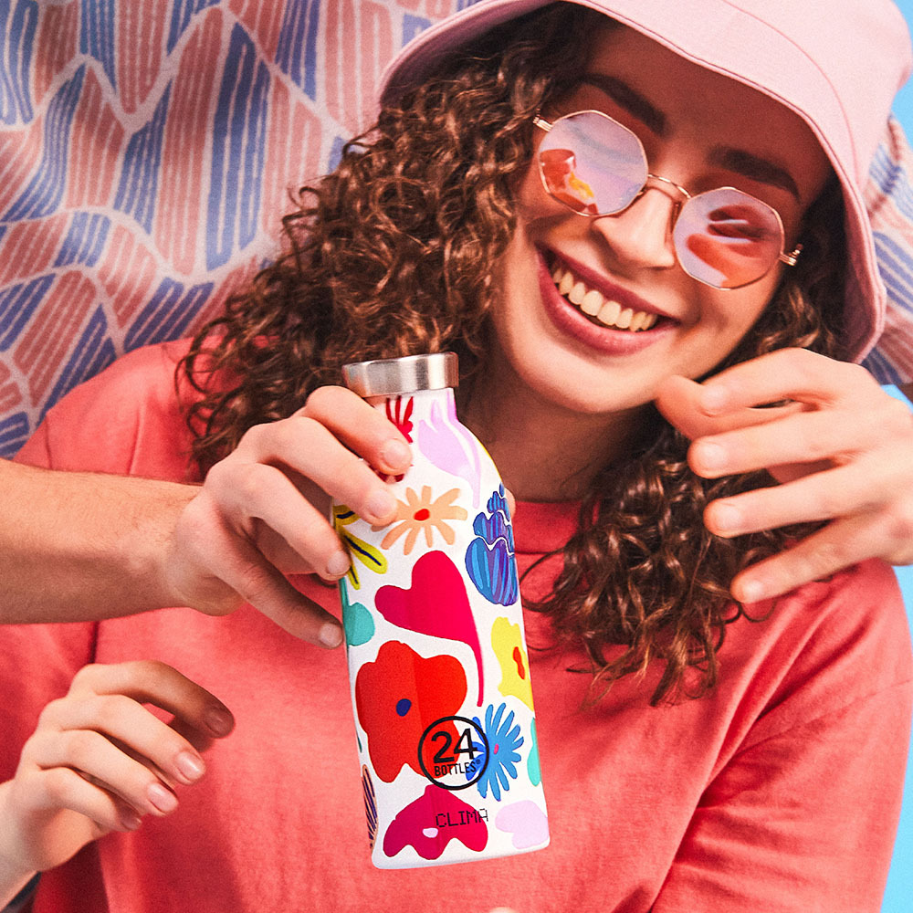 義大利 24Bottles 不鏽鋼雙層保溫瓶 500ml / 花花花系列