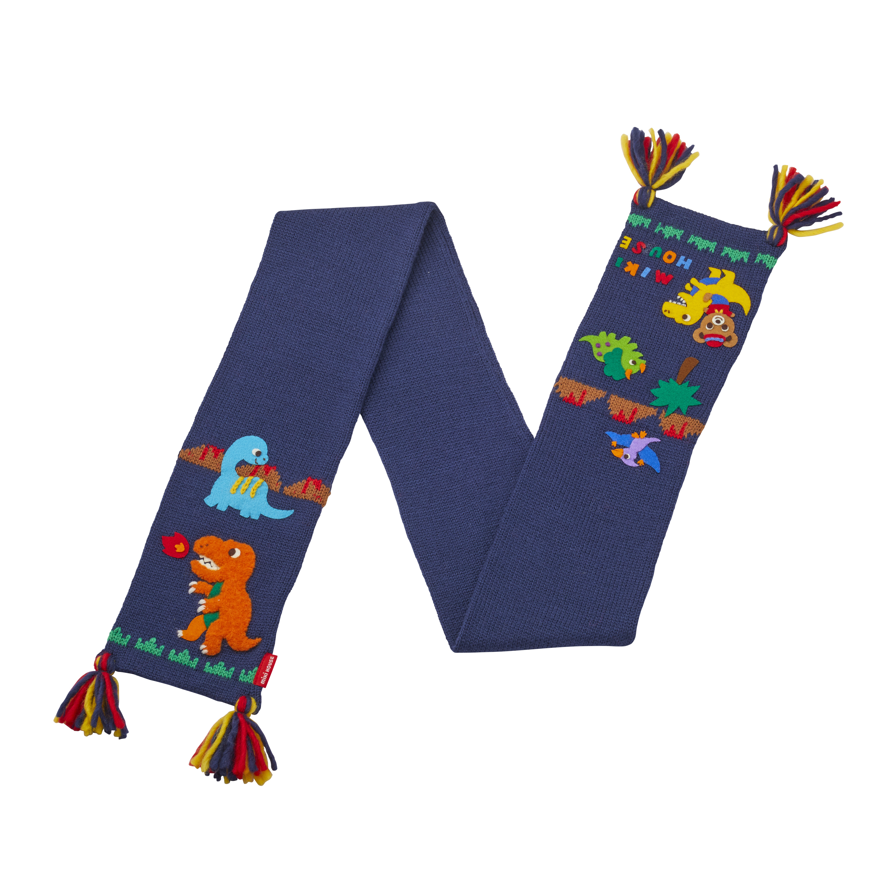 MH 藍色圖案頸針織頸巾