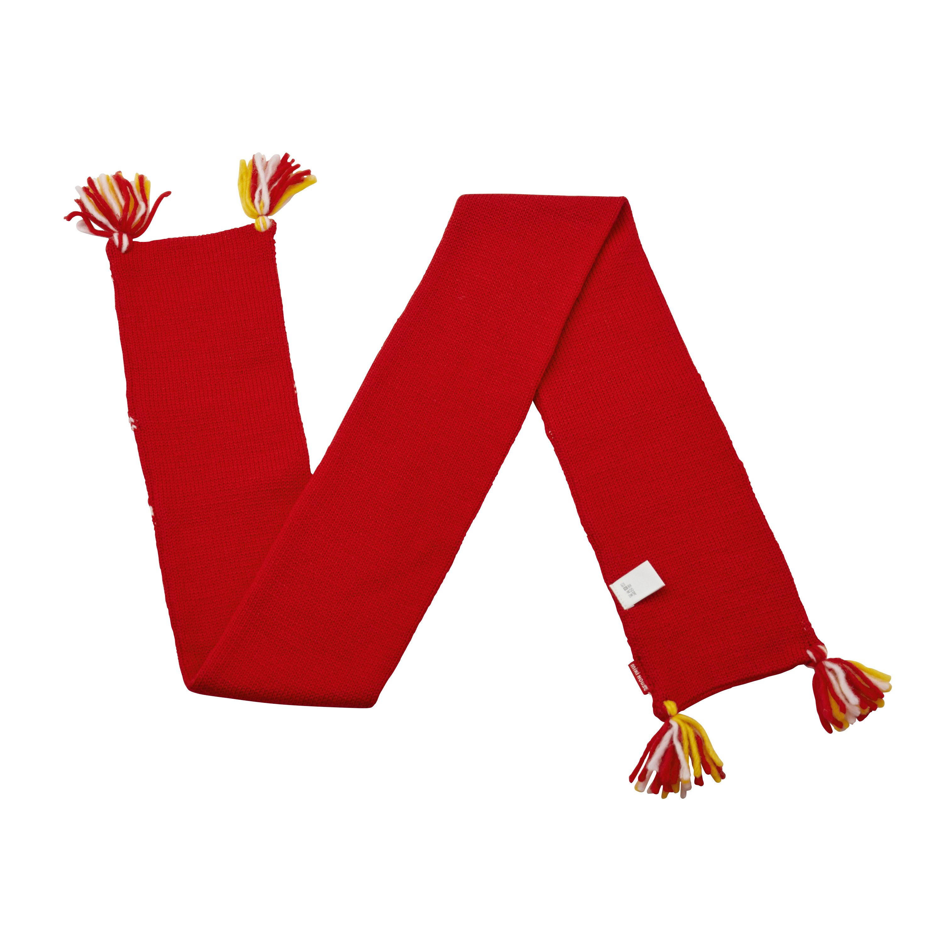 紅色圖案頸針織頸巾