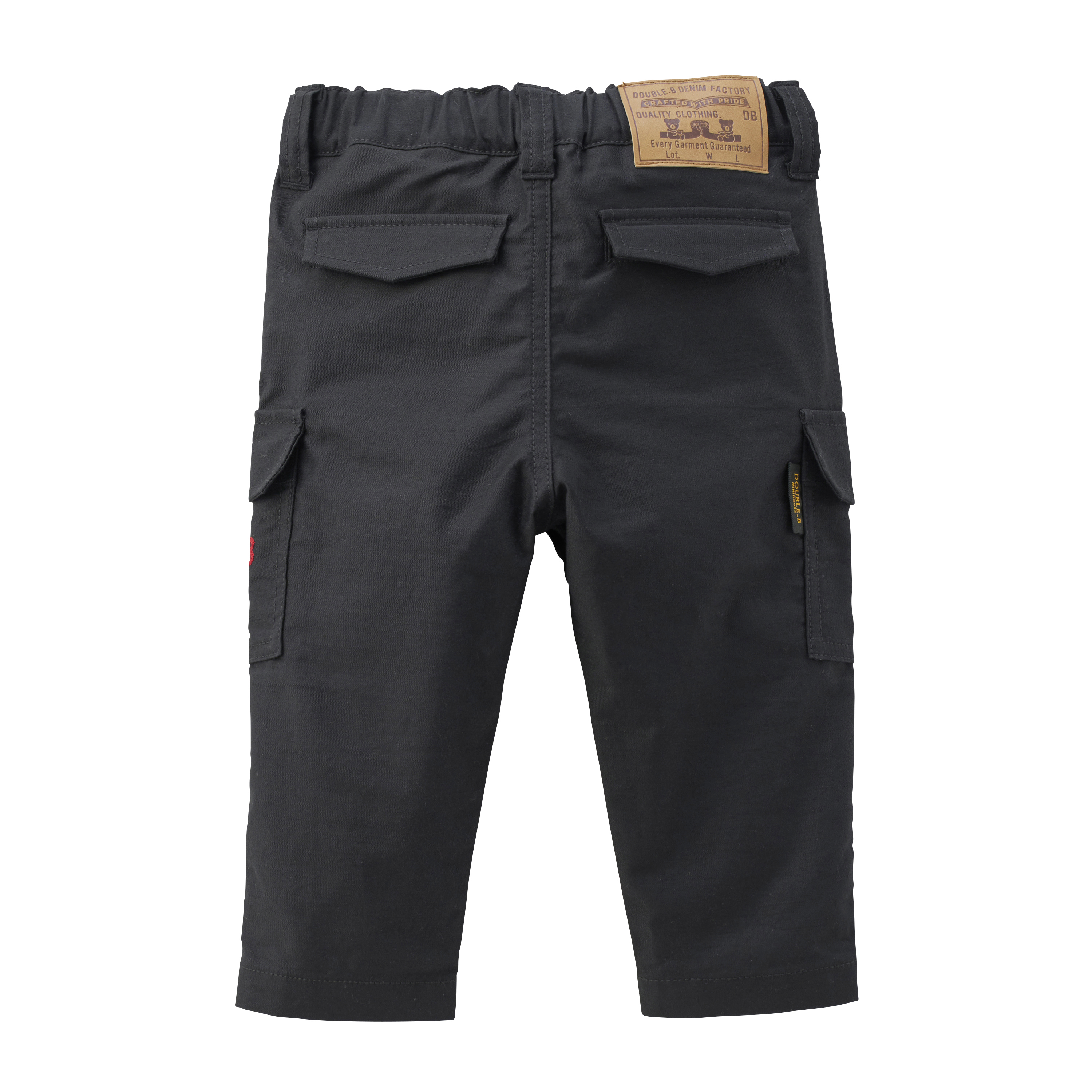 DB 黑色位側袋斜布褲