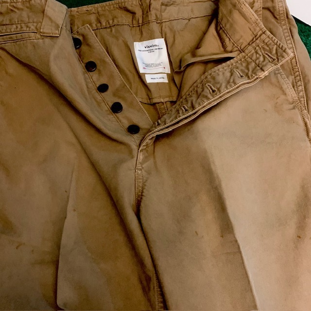 VISVIM 2024 LEAGUERS CHINO DMGD PANTS - BEIGE