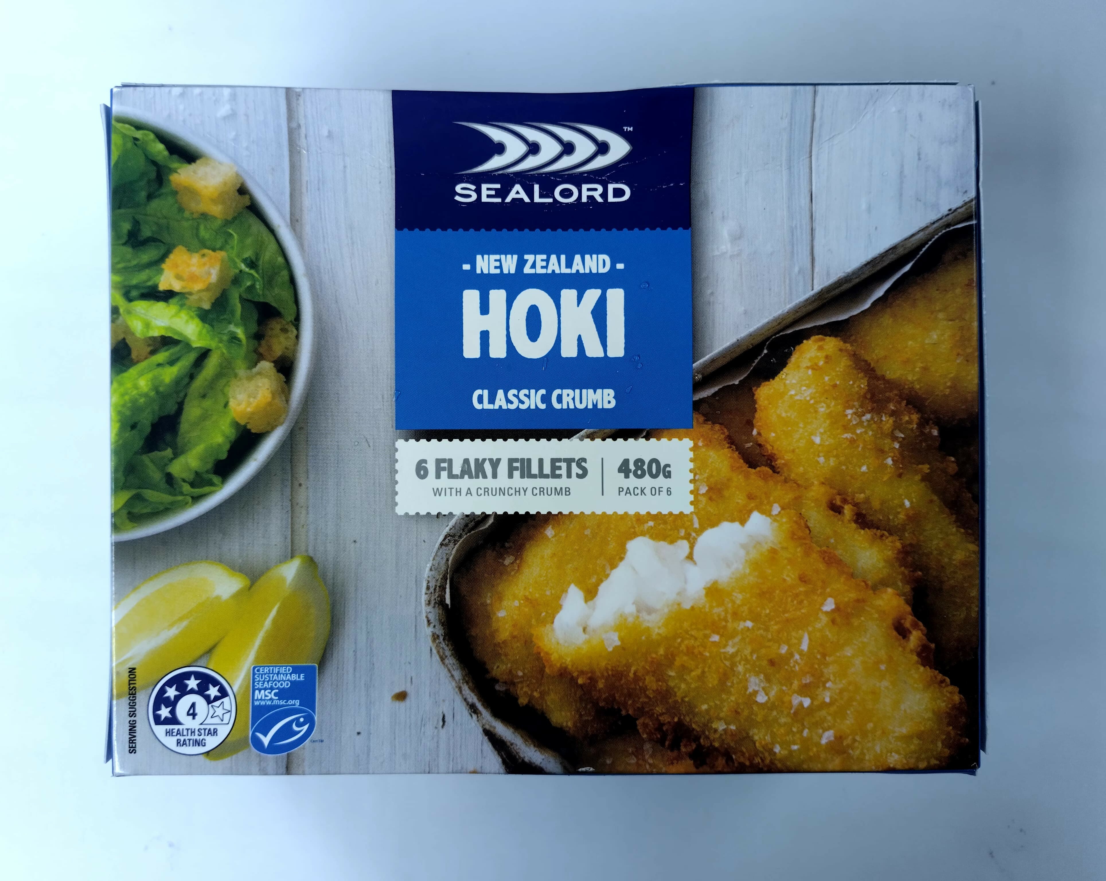 紐西蘭Sealord Hoki原味脆炸鱈魚柳 (6塊) 480g