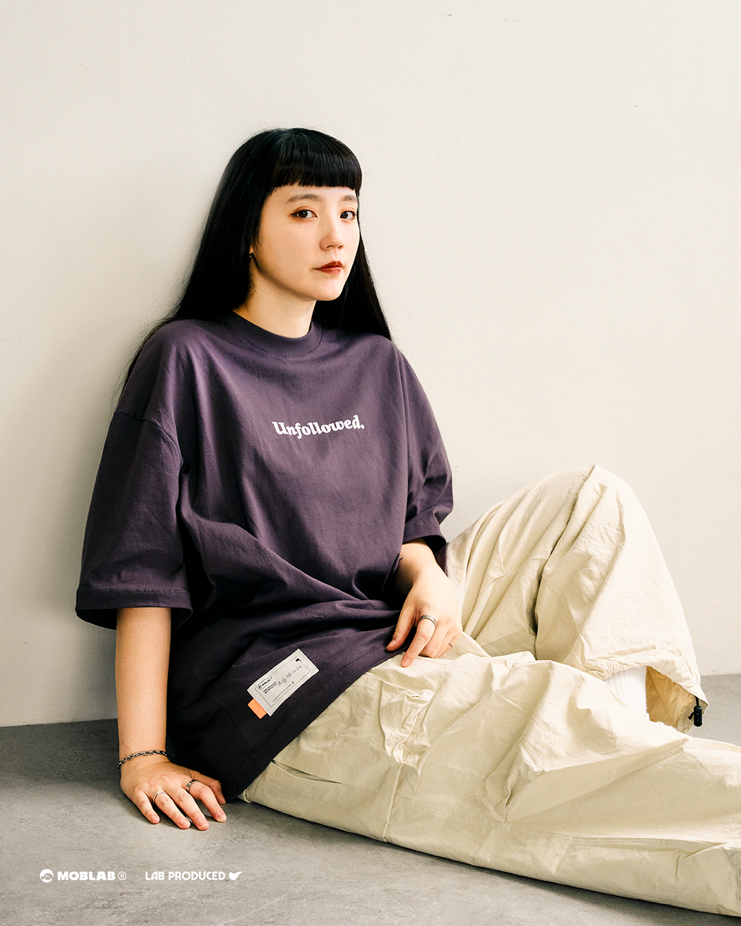 #現貨 MOBLAB UNFOLLOWED FLOCKED WORDMARK T-SHIRT 短踢 兩色