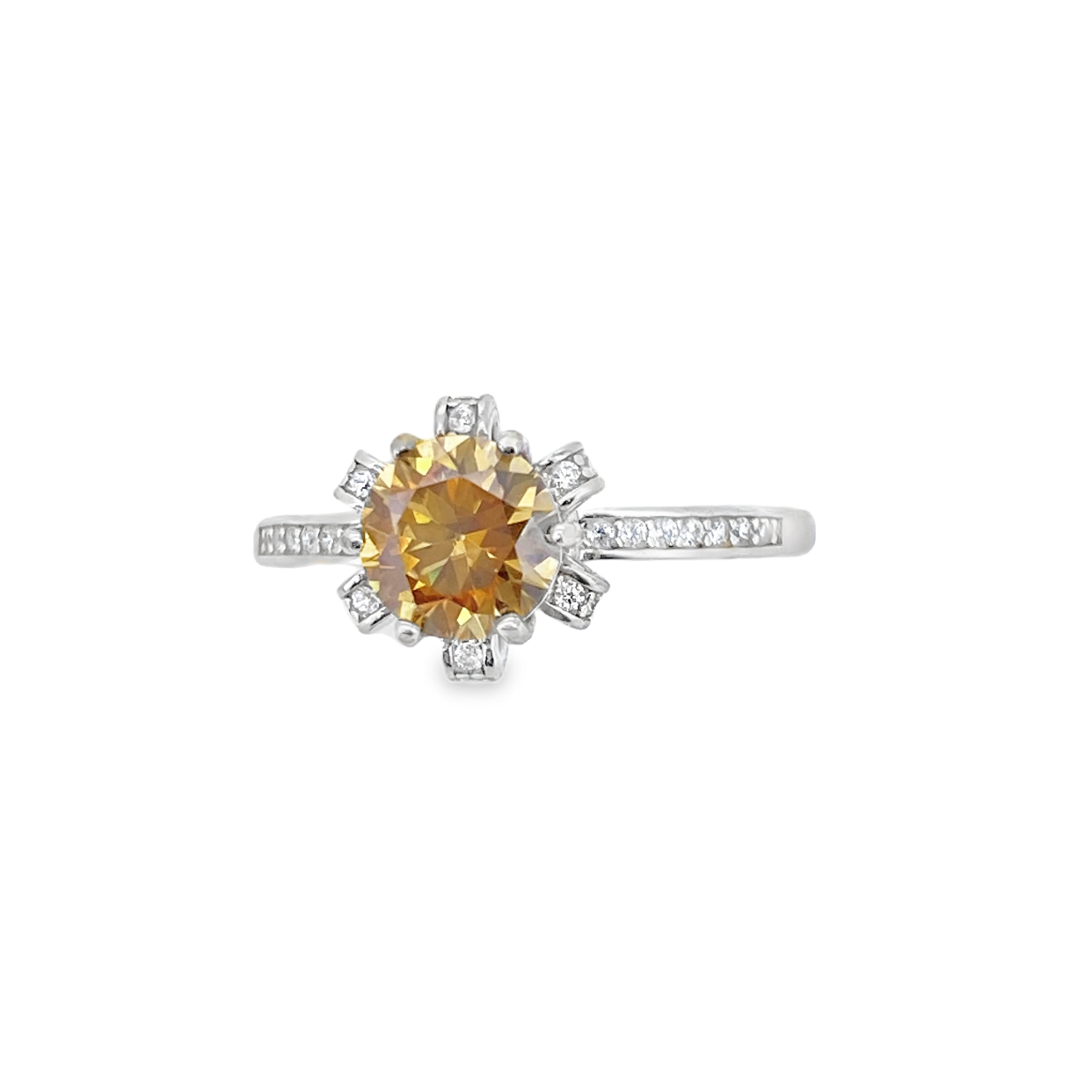 T639黃莫桑鑽戒指