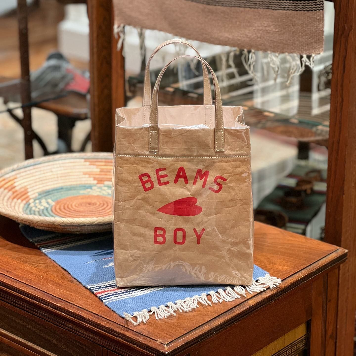 Beams Boy Japan Shop Bag 紅色 懷舊 作舊 防潑水 托特 手提包