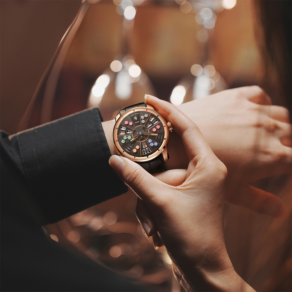 (預購)【Lucky Harvey 真樂時】玩家系列 三公 撲克 輪盤 夜光 指針 錶盤 工藝 趣味 全自動機械 腕錶