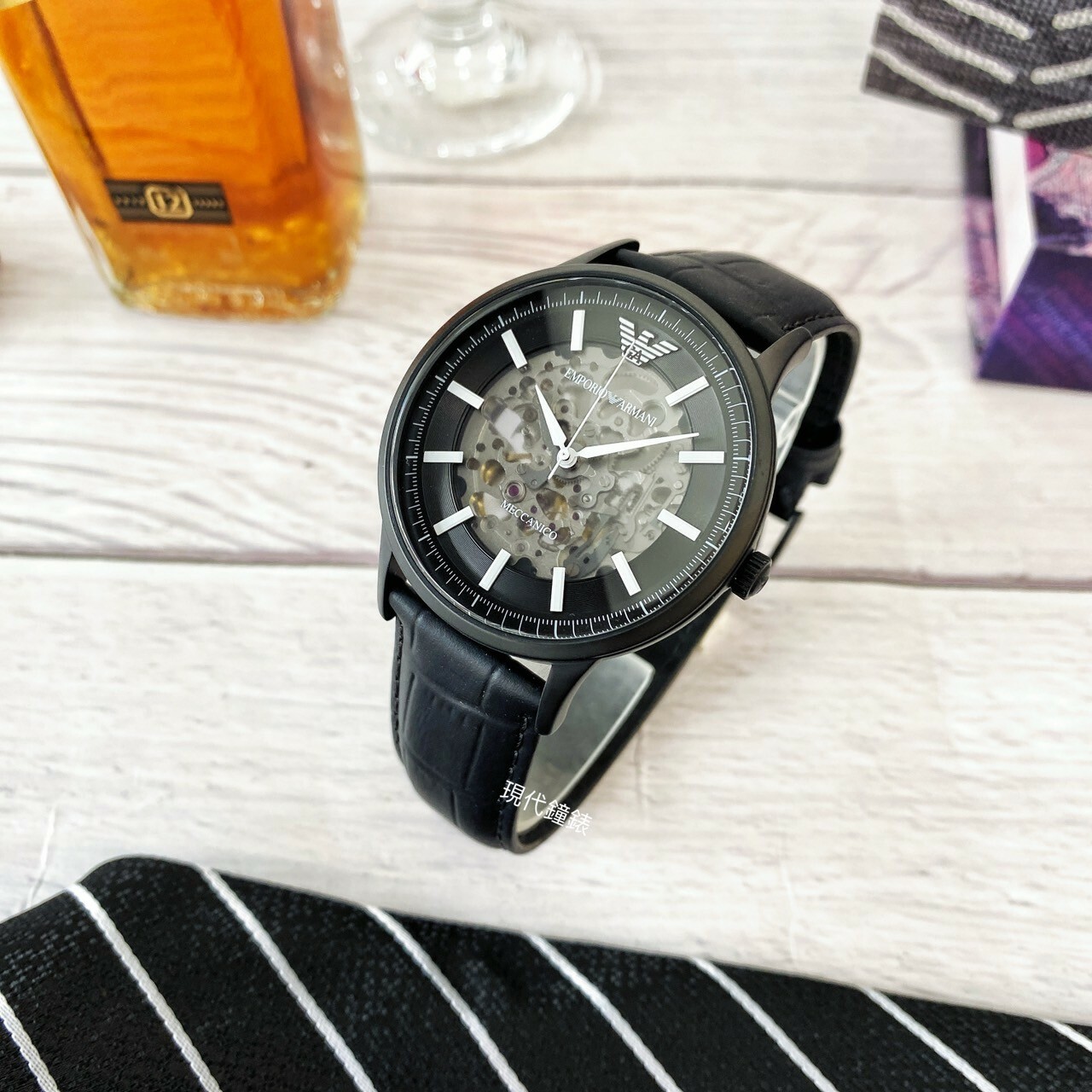 【EMPORIO ARMANI 亞曼尼】Renato都會鏤空機械錶 AR60042 43mm 現代鐘錶