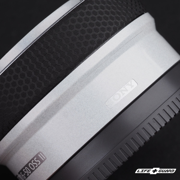 LIFE+GUARD 鏡頭貼膜安裝示意，適用 SONY E PZ 16-50mm F3.5-5.6 OSS II