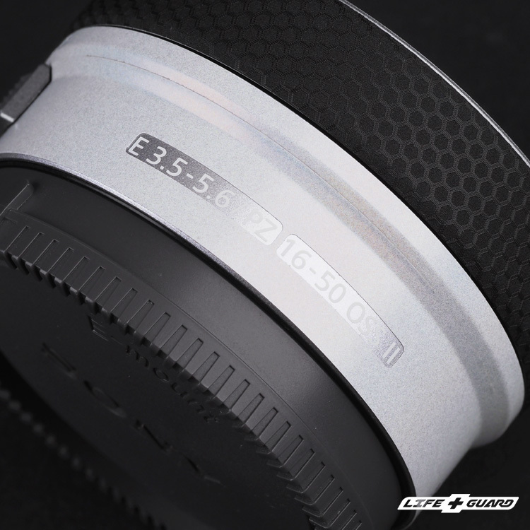 SONY E PZ 16-50mm F3.5-5.6 OSS II 貼膜質感特寫，LIFE+GUARD 專機專屬開版