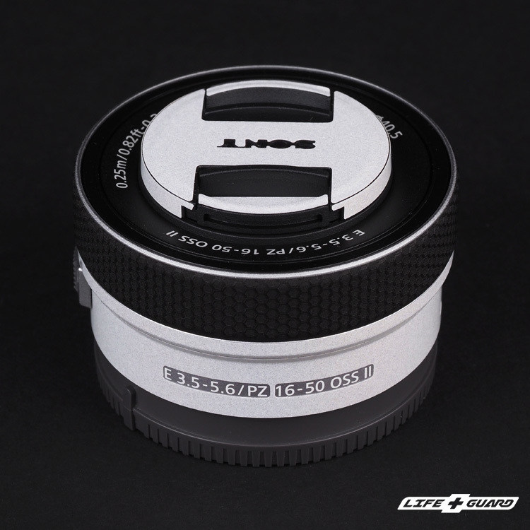 LIFE+GUARD 鏡頭貼膜安裝示意，適用 SONY E PZ 16-50mm F3.5-5.6 OSS II