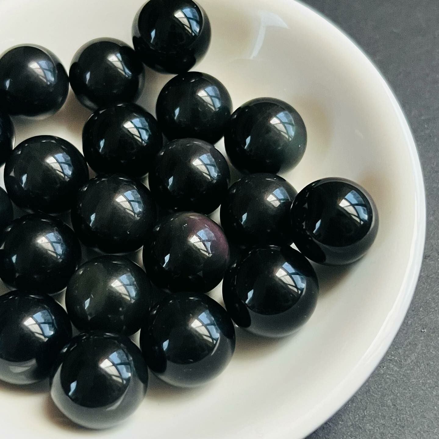 [原石] 彩虹黑曜石 水晶小球 15mm