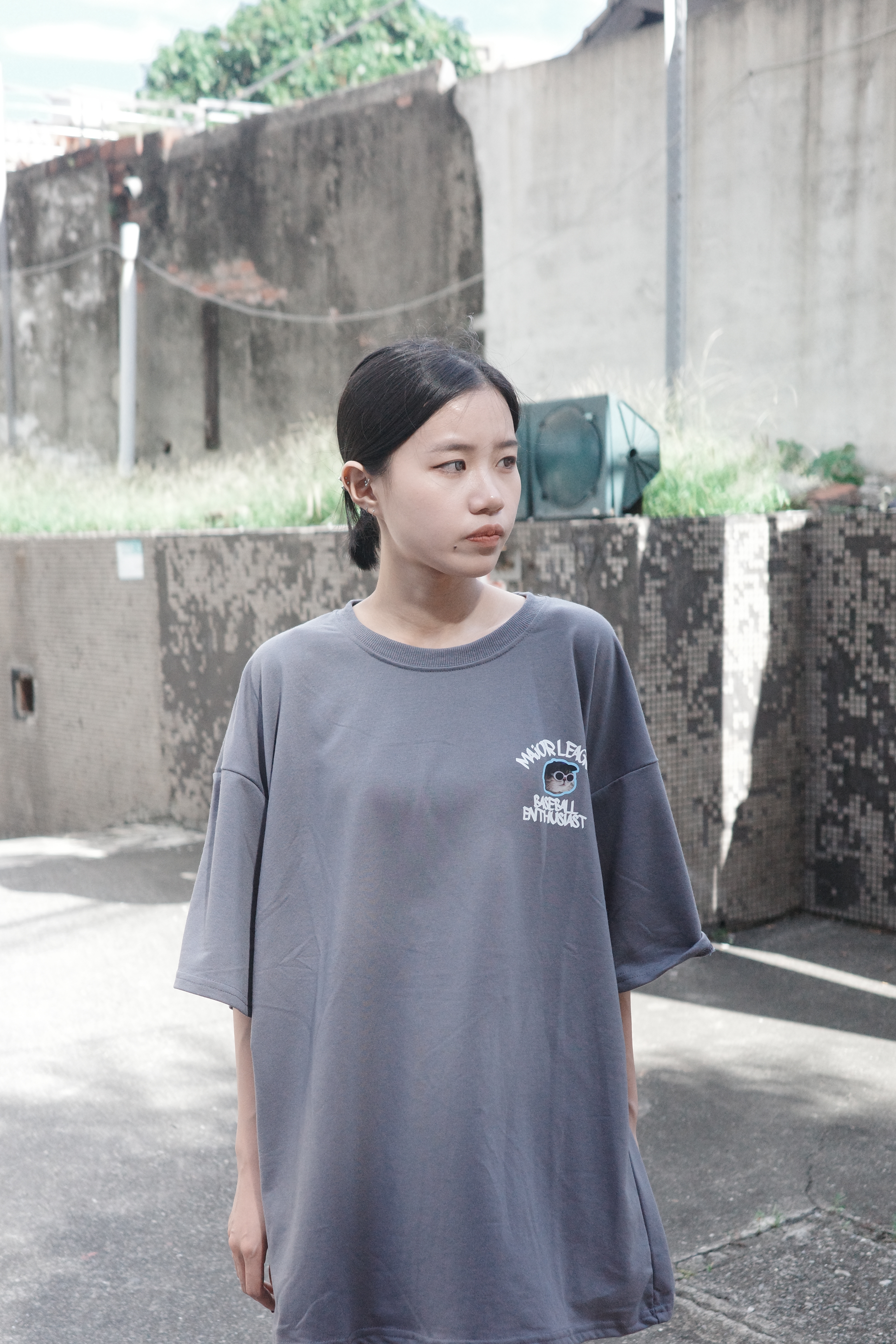 韓版 墨鏡棒球貓咪 短t 18681