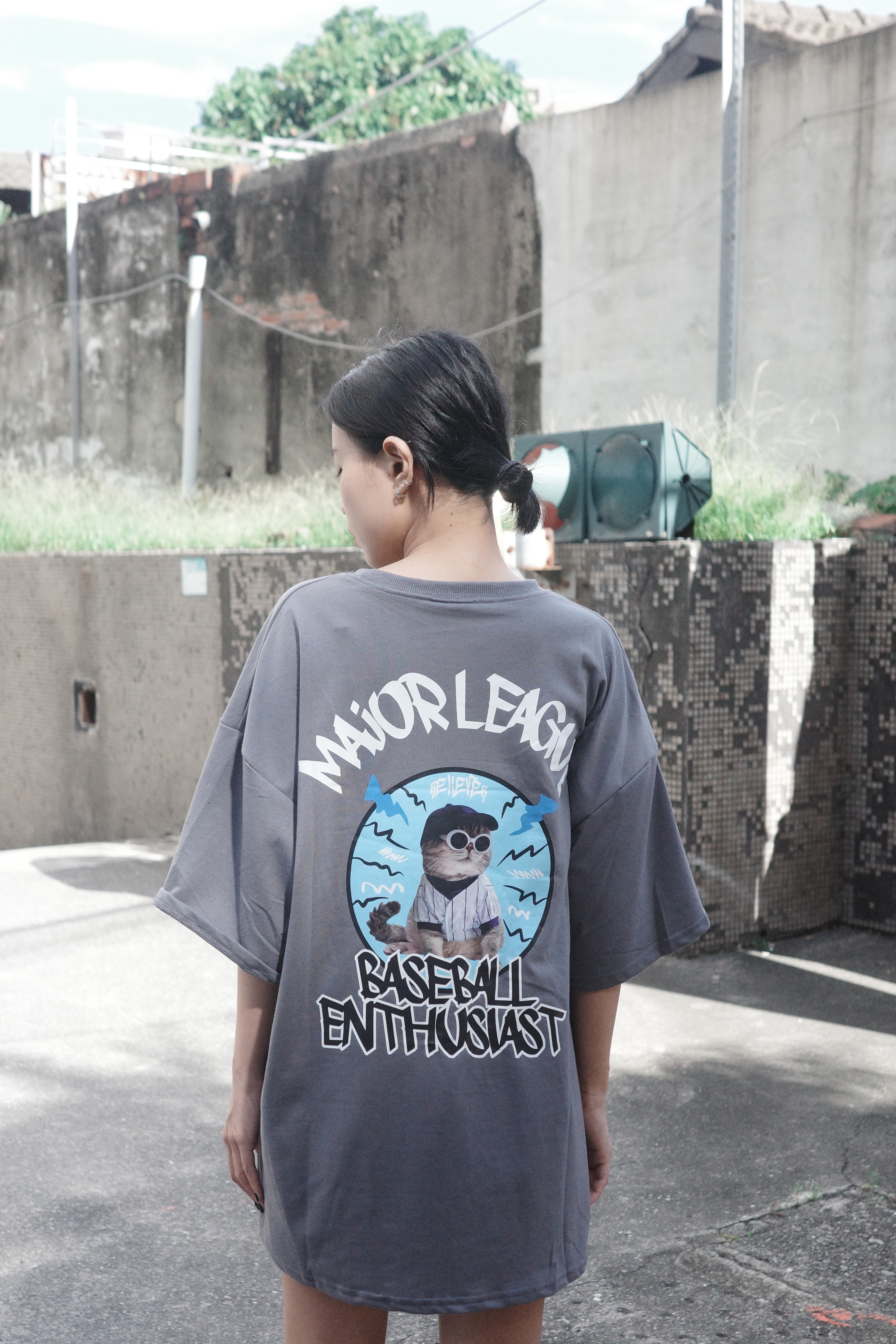 韓版 墨鏡棒球貓咪 短t 18681