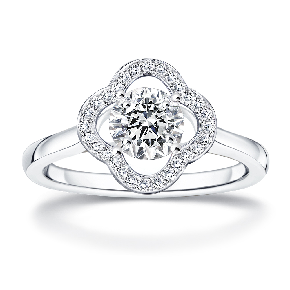 30分18K富貴幸運草鑽石戒指