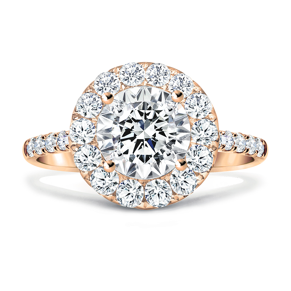 30分18K玫瑰金繁華鑽石戒指