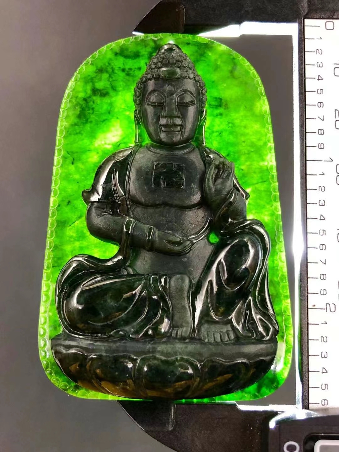 墨翠阿彌陀佛,天然翡翠A玉, 緬甸玉, Jade, Jadeite