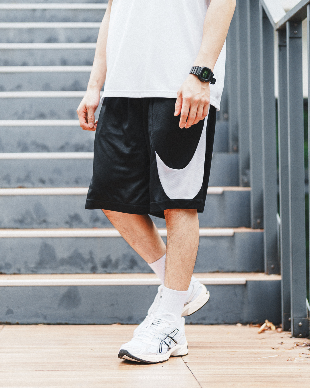 #現貨 NIKE DRY-FIT 側邊大勾 抽繩 籃球褲 DH6764-100 白 013 黑