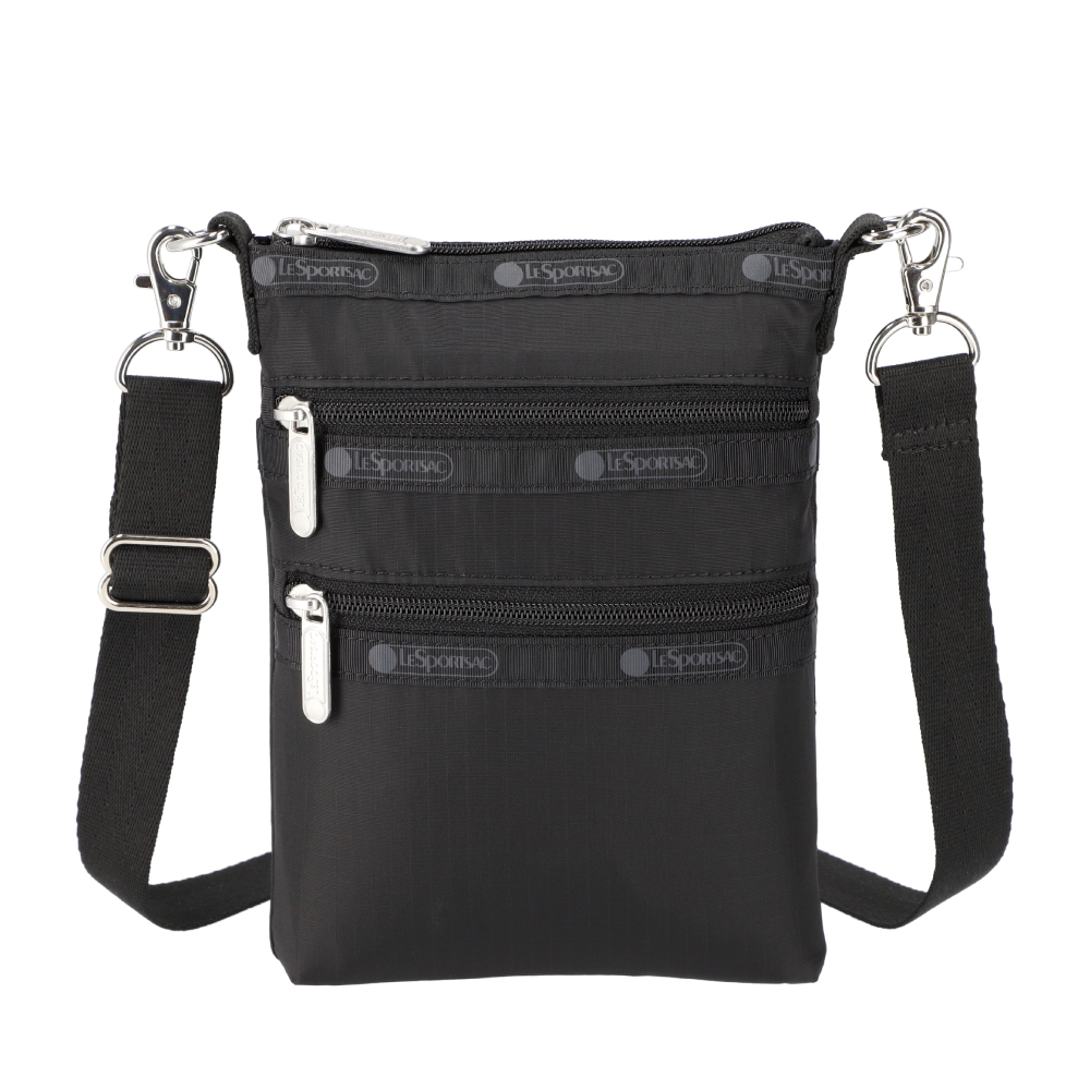 LeSportsac - 3 ZIP CROSSBODY 三層拉鍊斜背包 - 永恆黑