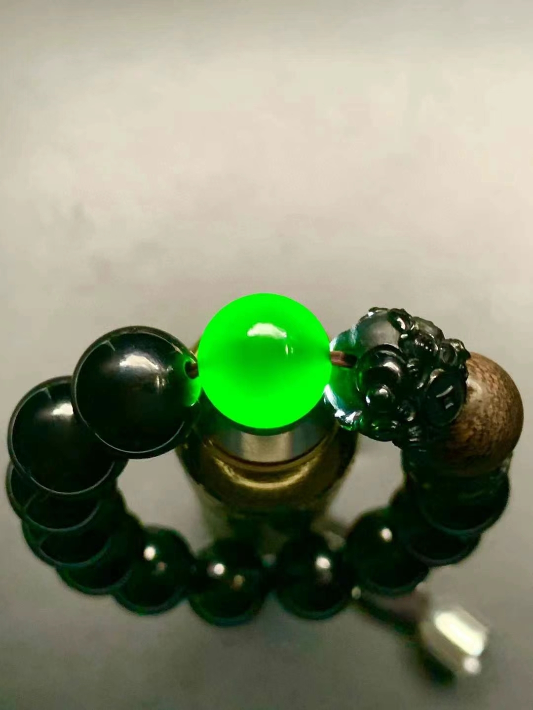 墨翠高質手串 (13mm直徑),天然翡翠A玉, 緬甸玉, Jade, Jadeite