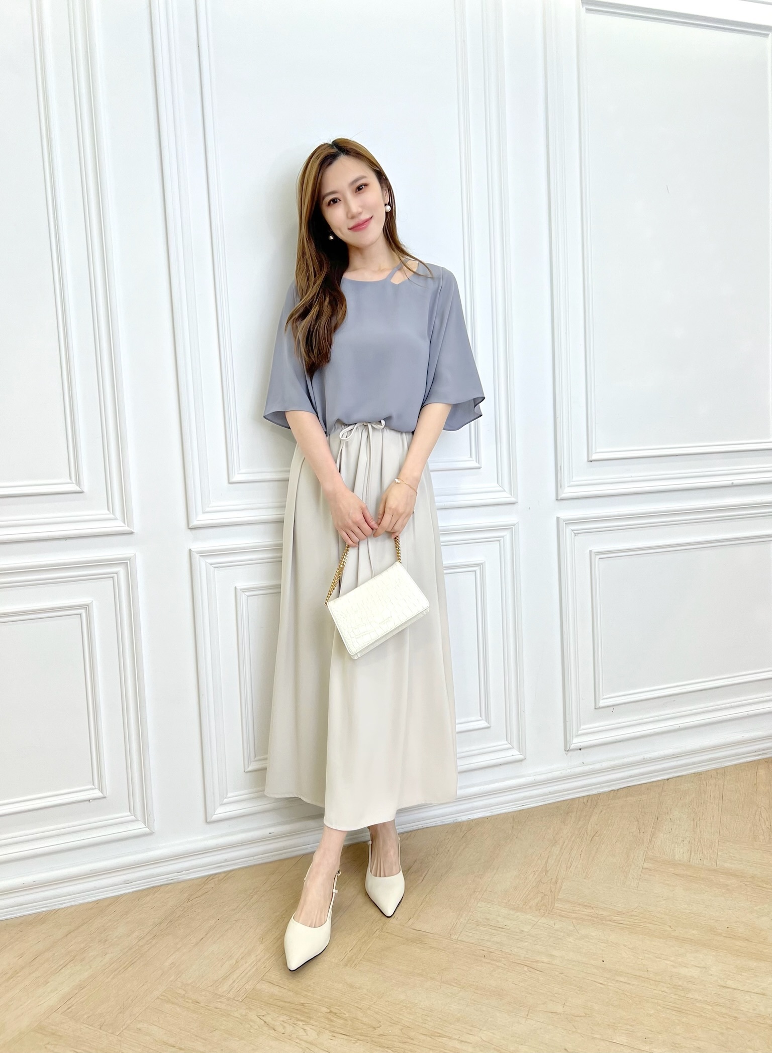 抽繩鬆緊腰涼感傘裙