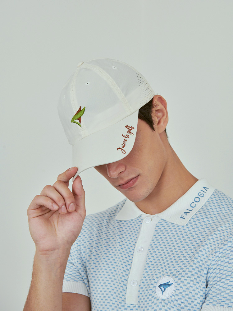 機能透氣高球帽-J'aime le Golf (米色)