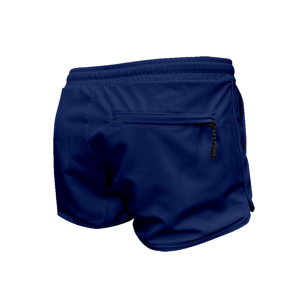 女士雙層游泳沙灘短褲 - 深藍
