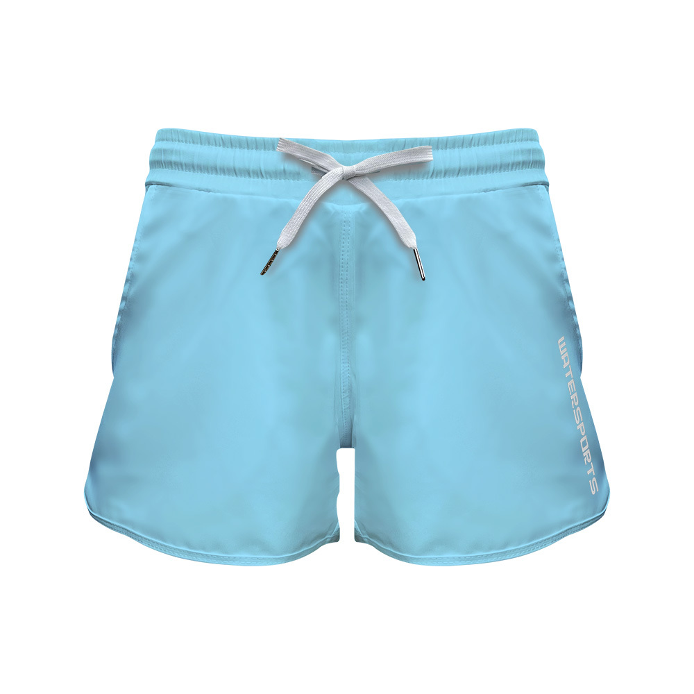 女士雙層游泳沙灘短褲 - 淺藍