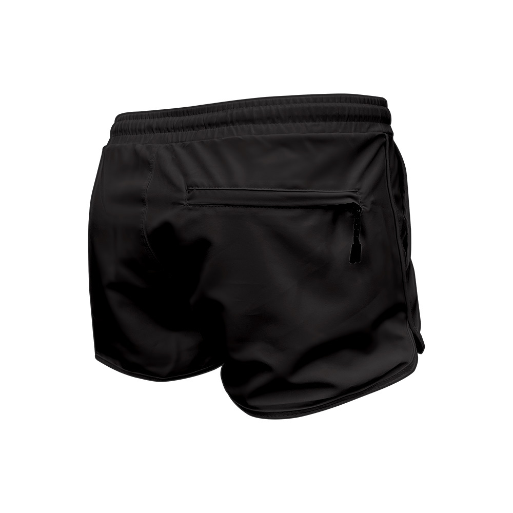 女士雙層游泳沙灘短褲 - 黑