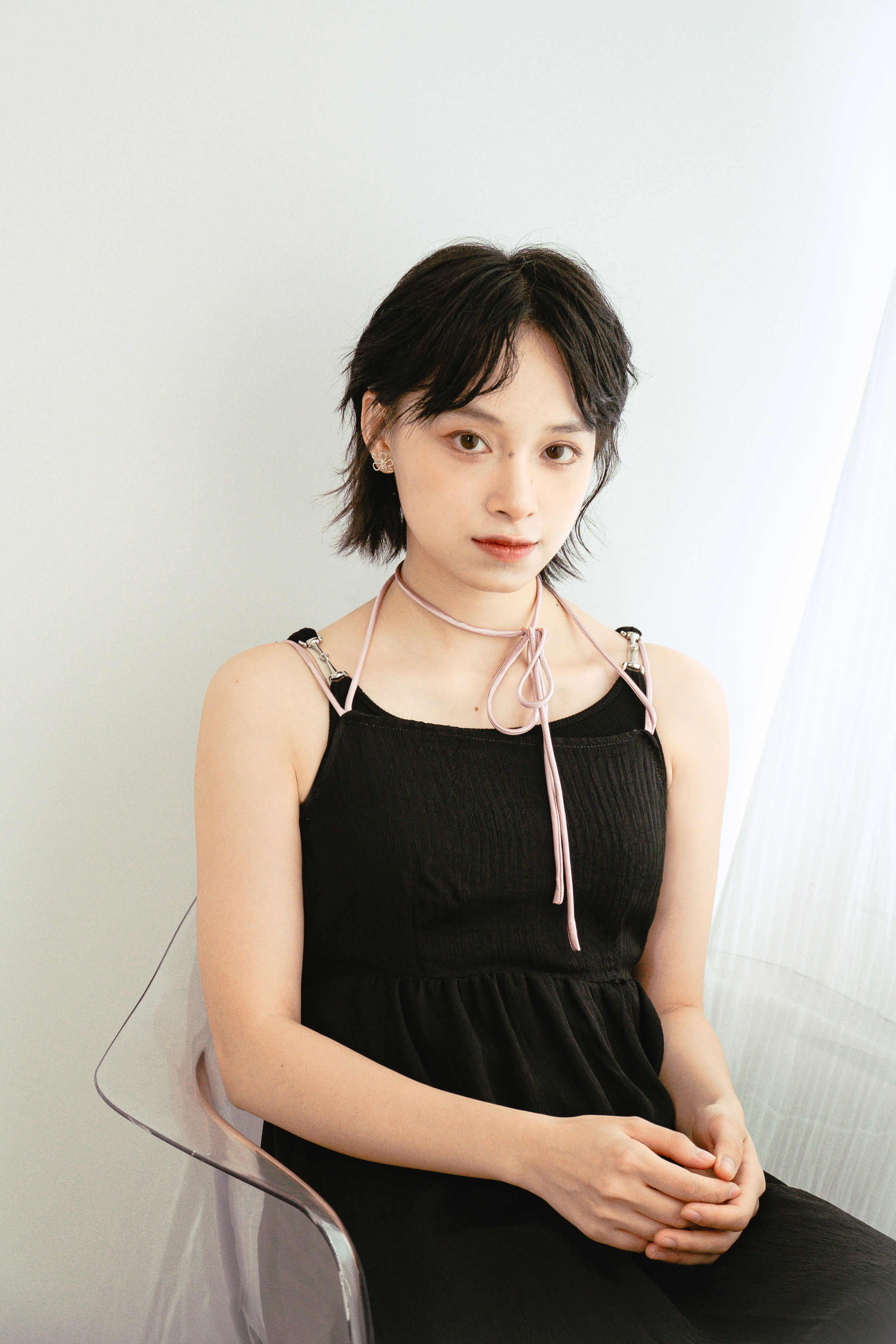 10204 ｜ 色丁綁帶連身裙