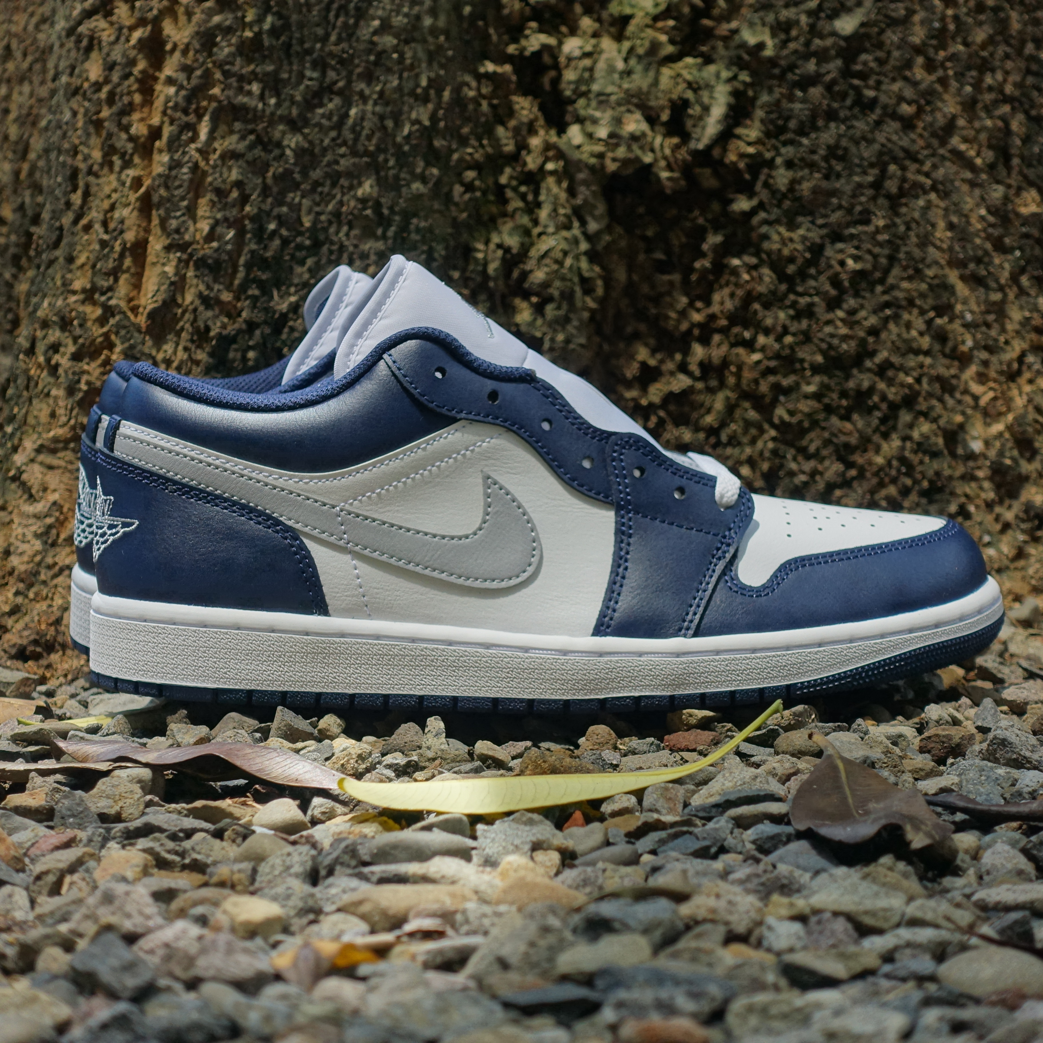 NIKE Air Jordan 1 Low 海軍藍 灰 一代 男鞋 553558-141