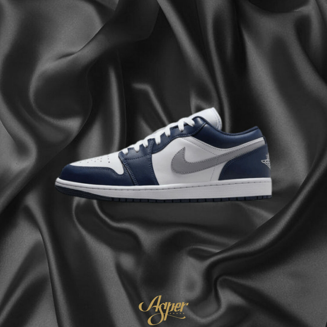 NIKE Air Jordan 1 Low 海軍藍 灰 一代 男鞋 553558-141