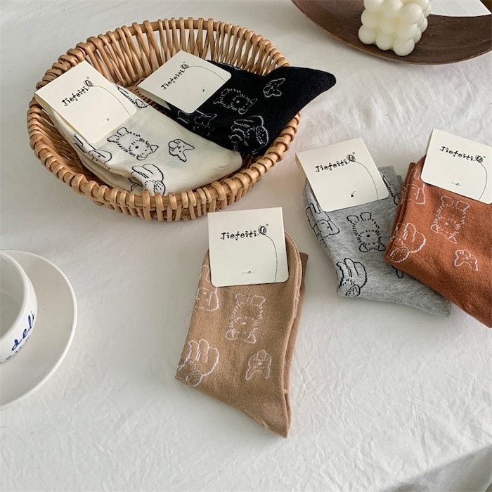 《80104》滿版狗狗中筒襪