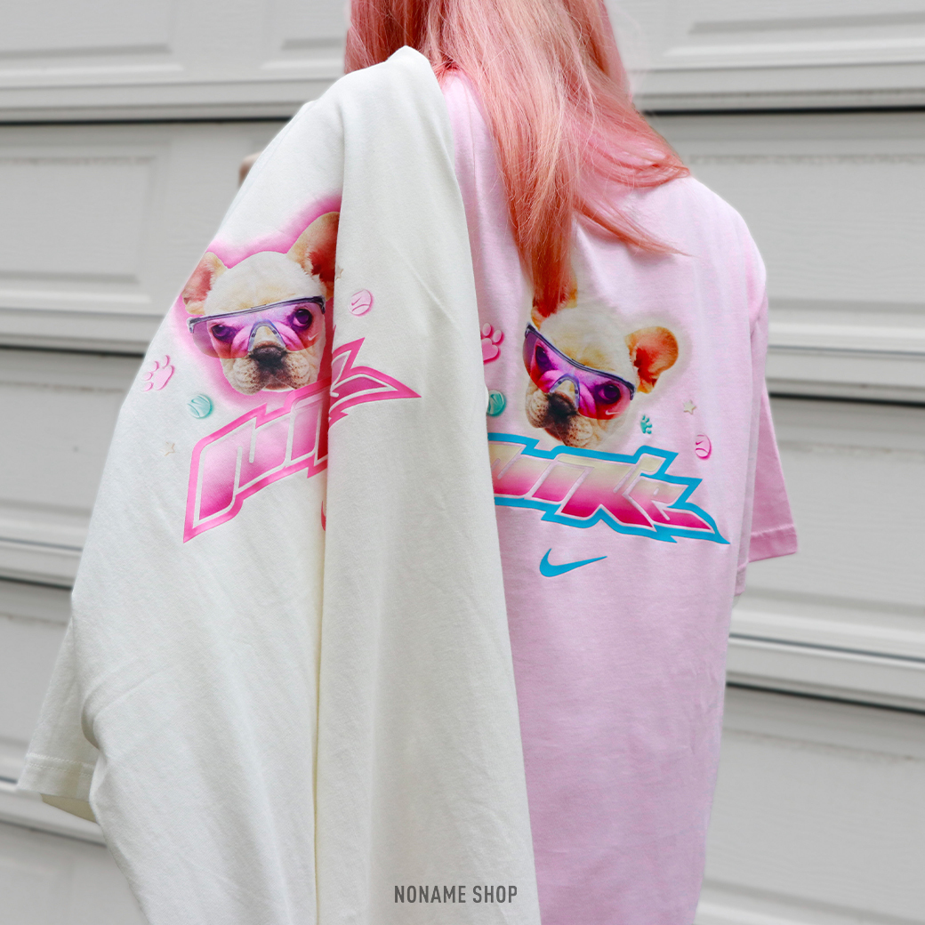 NIKE NSW 萌寵系列 塗鴉 Y2K風格 法鬥 寬版 短袖 兩色 (女款)
