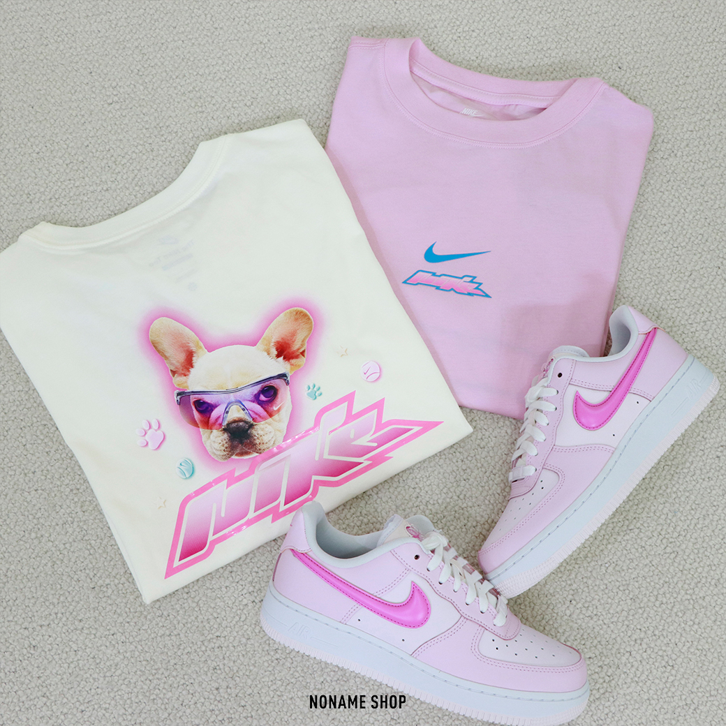 NIKE NSW 萌寵系列 塗鴉 Y2K風格 法鬥 寬版 短袖 兩色 (女款)
