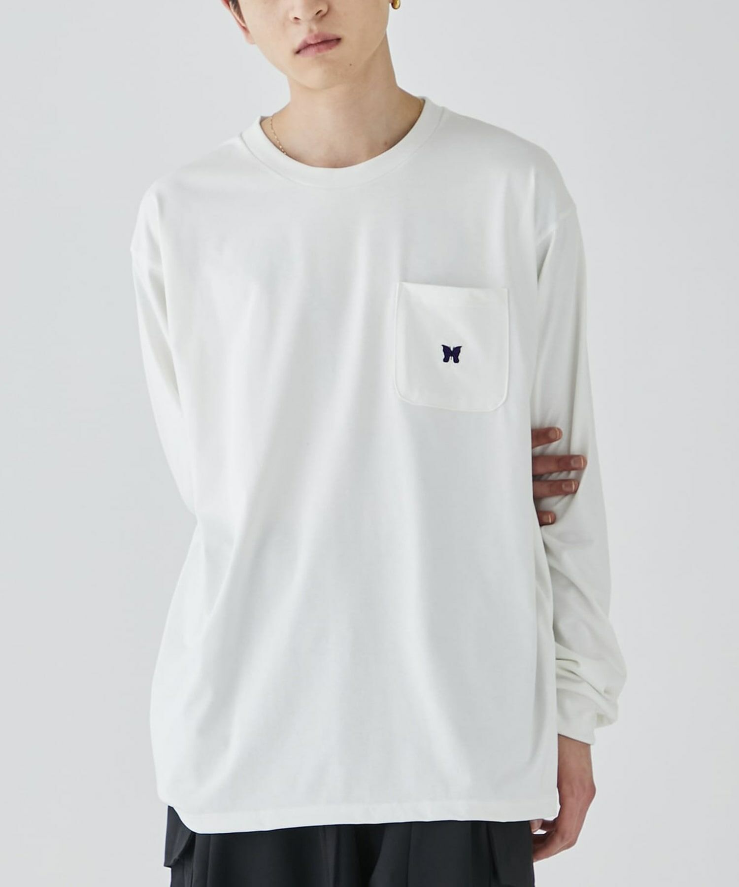 2024SS NEEDLES OT261 L/S CREW NECK TEE 蝴蝶 刺繡 LOGO 長T 現貨