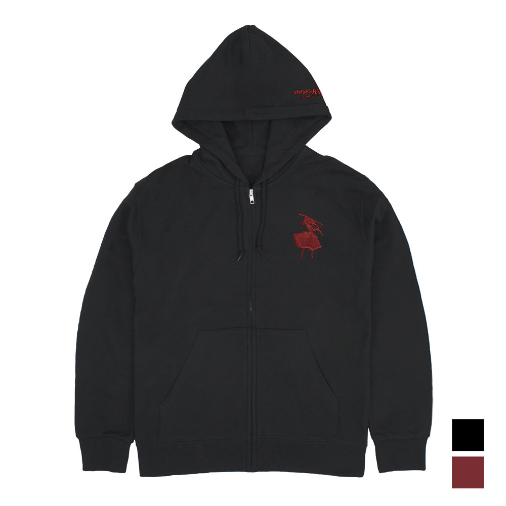 Cospa 0819 時崎狂三 シルエット刺繍ジップパーカー [デート・ア・ライブIV] BLACK