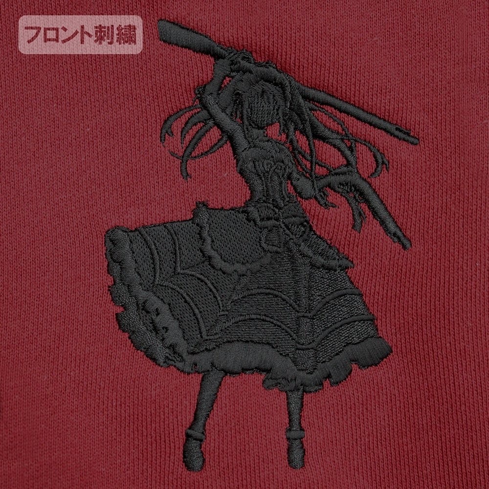 Cospa 0819 時崎狂三 シルエット刺繍ジップパーカー [デート・ア・ライブIV] BURGUNDY