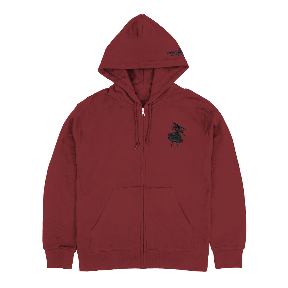 Cospa 0819 時崎狂三 シルエット刺繍ジップパーカー [デート・ア・ライブIV] BURGUNDY