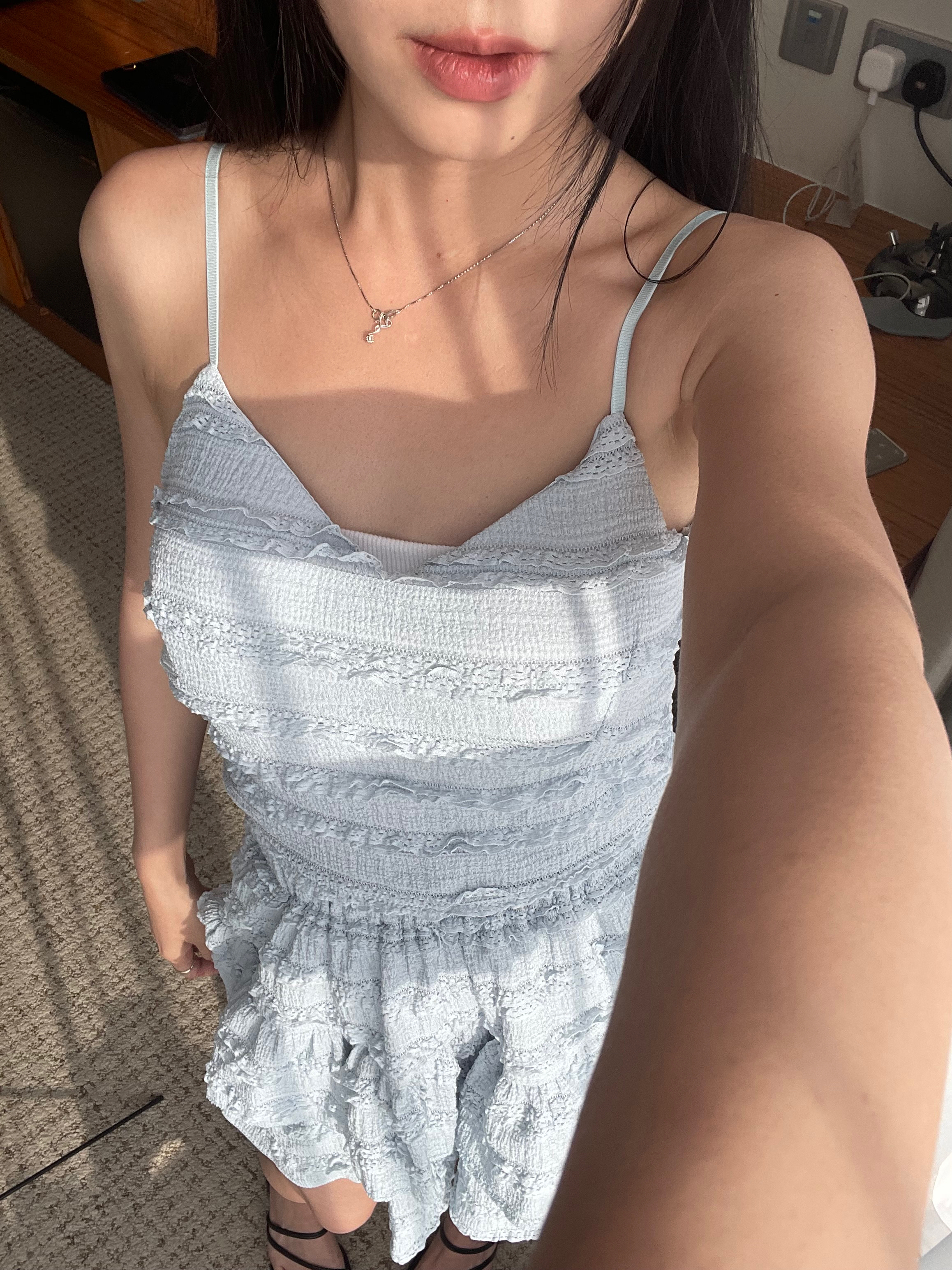 (現貨) 背心Lace裙褲套裝 Set0701 (/黑/藍)