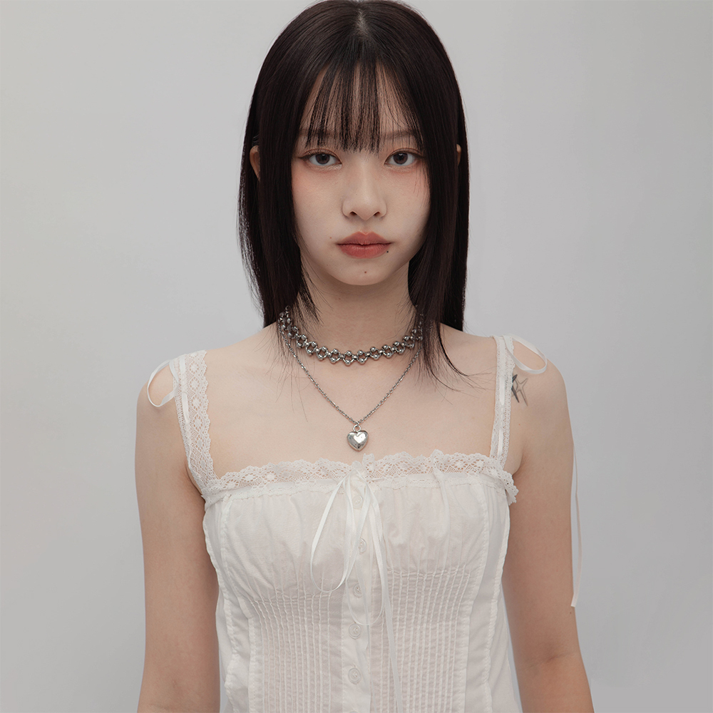 銀色圓環串珠項鍊(in stock)