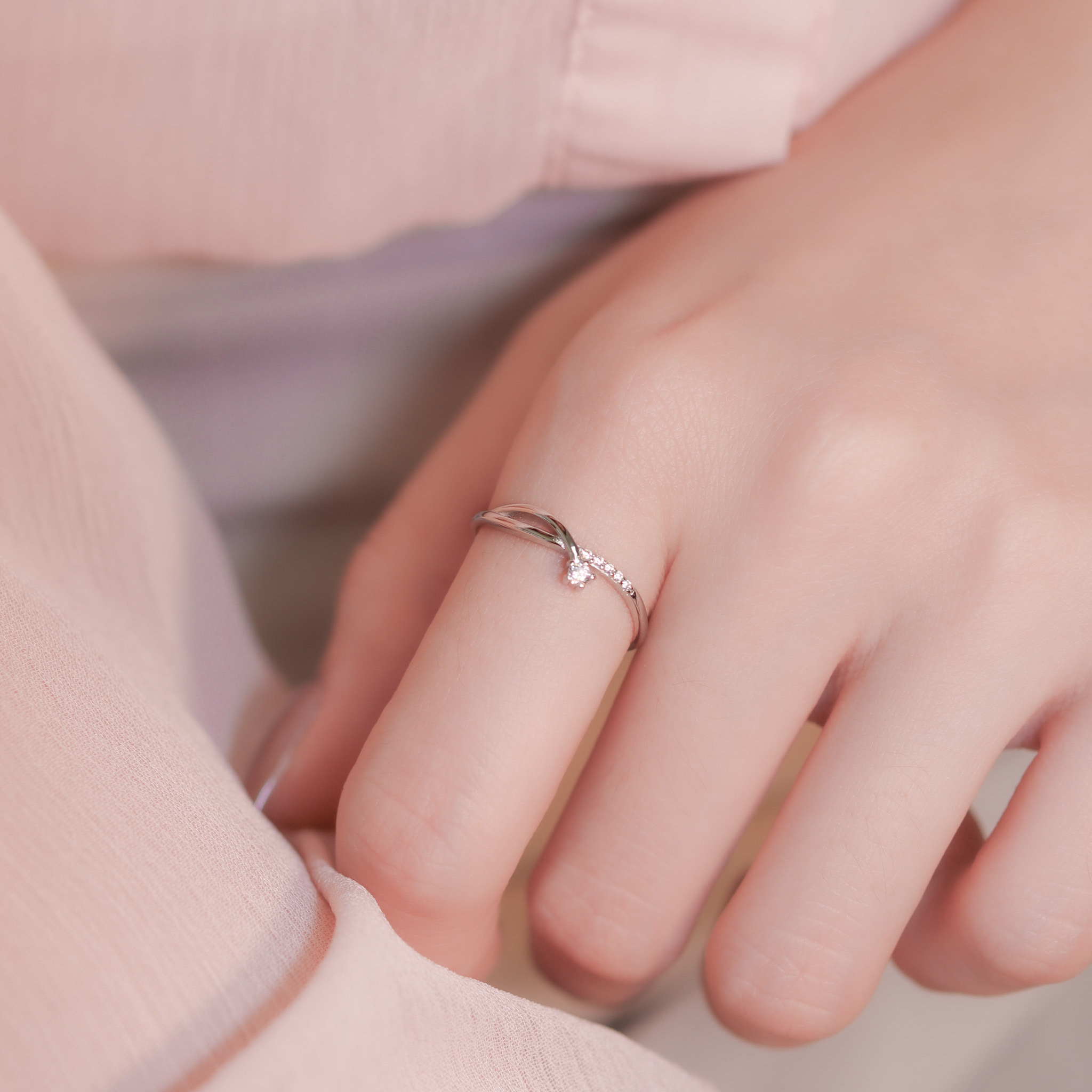 | 925 Silver・ White Gold | Shooting Stars Ring | RI0702 |