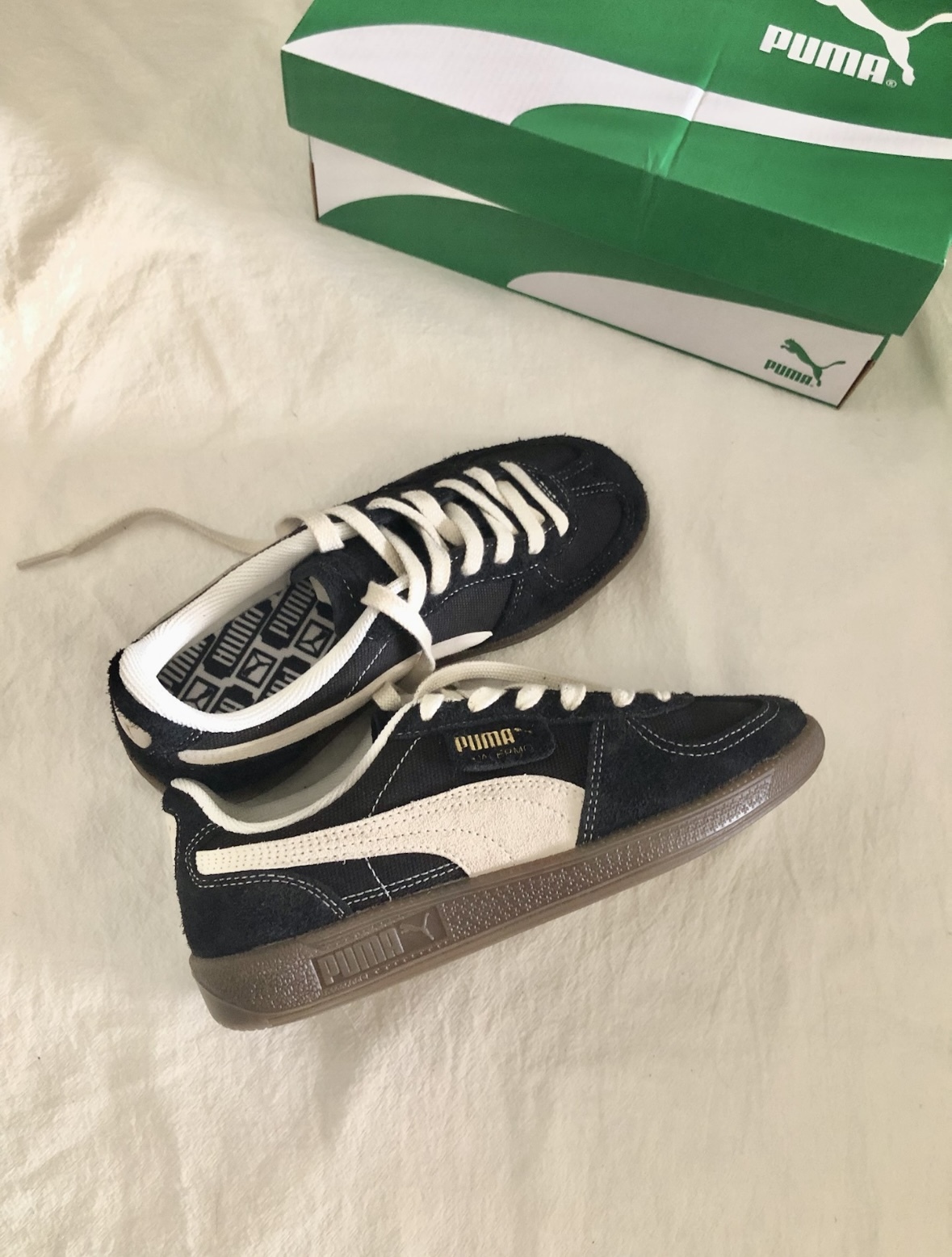 Puma Palermo Vintage 黑白色 縫線 麂皮 復古 德訓鞋 ROSE同款 39684104/預購