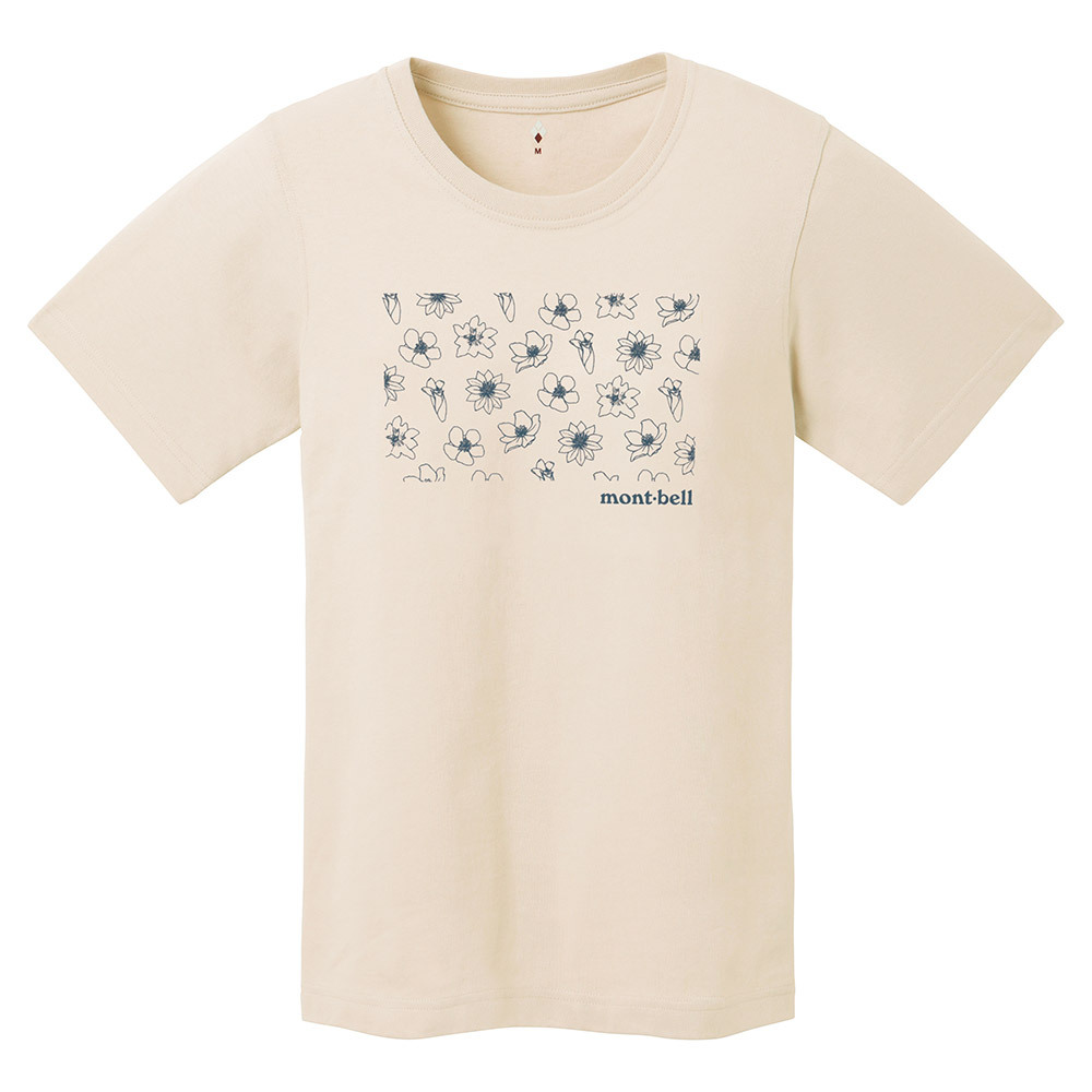 【特價款】日本montbell: 純棉Pear Skin Cotton T Women's Floral Motif