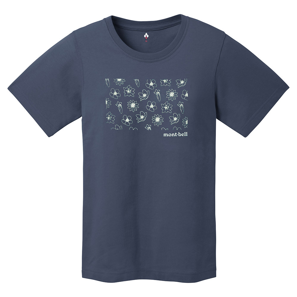 【特價款】日本montbell: 純棉Pear Skin Cotton T Women's Floral Motif