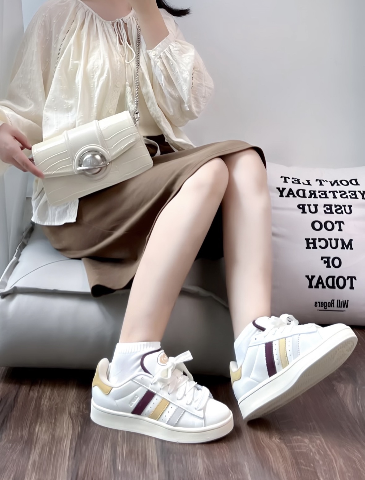 Adidas Originals 生椰拿鐵 奶油色 復古 麵包鞋 皮革 男女款 IH3278/預購