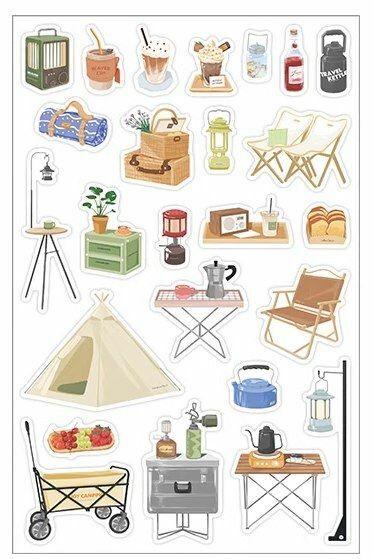 Infeel.me Sticker Sheet - Waiting for the weekend - Camping