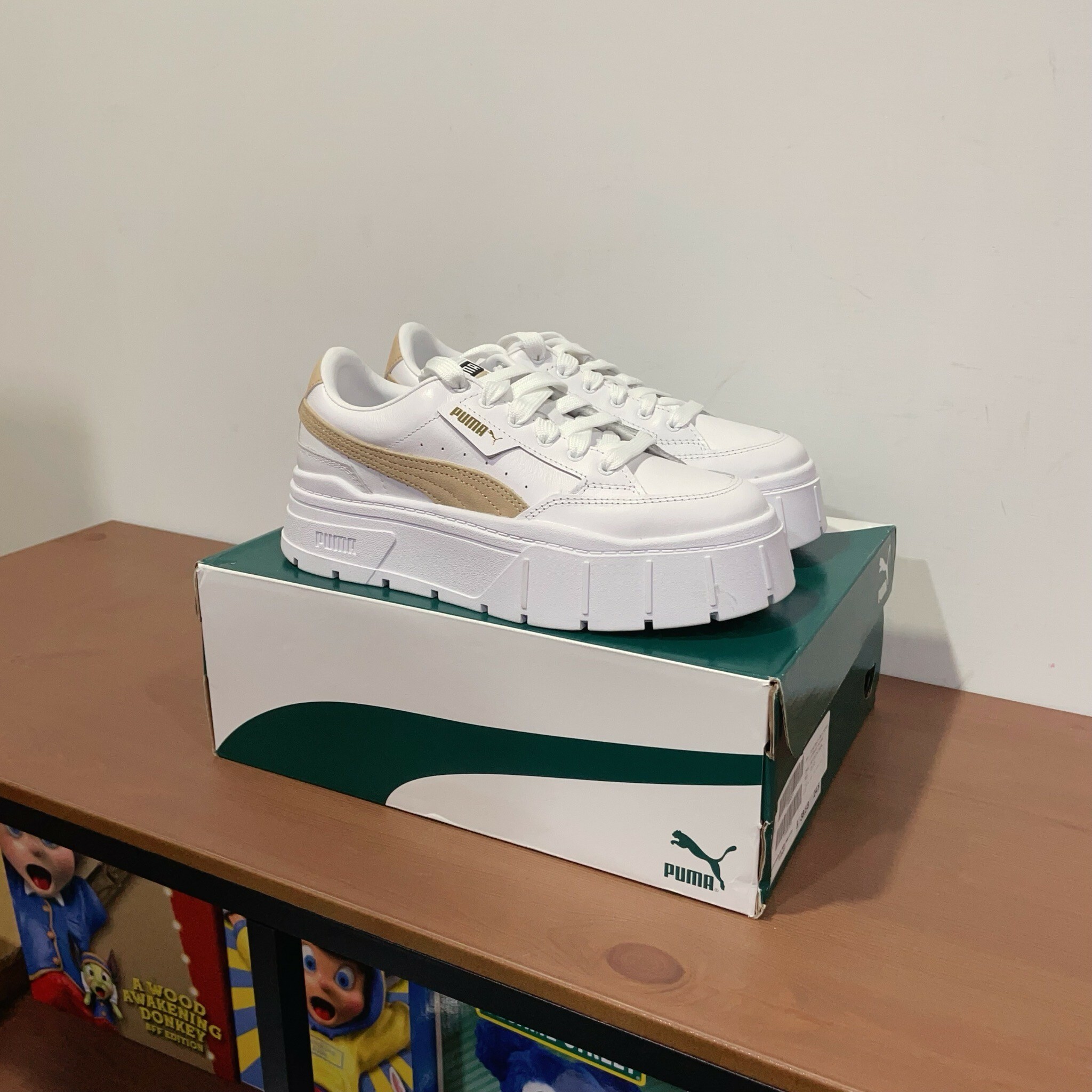 PUMA Mayze Stack 蔡依林同款 雪鹽奶茶 白色 奶茶色 厚底 增高鞋 38436303