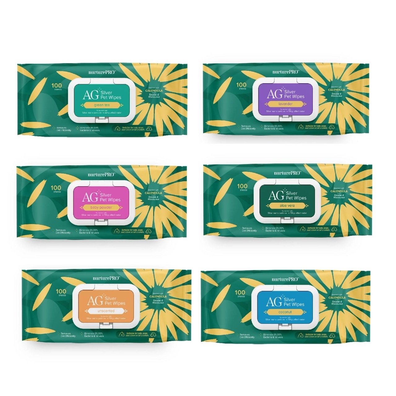 【天然密碼】銀離子寵物濕紙巾100抽